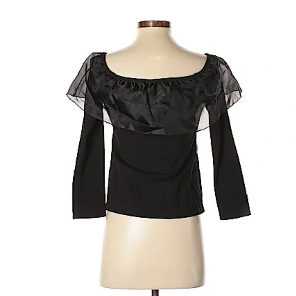 NWOT J. Crew Long Sleeve Blouse Black Size Small - Picture 2 of 3